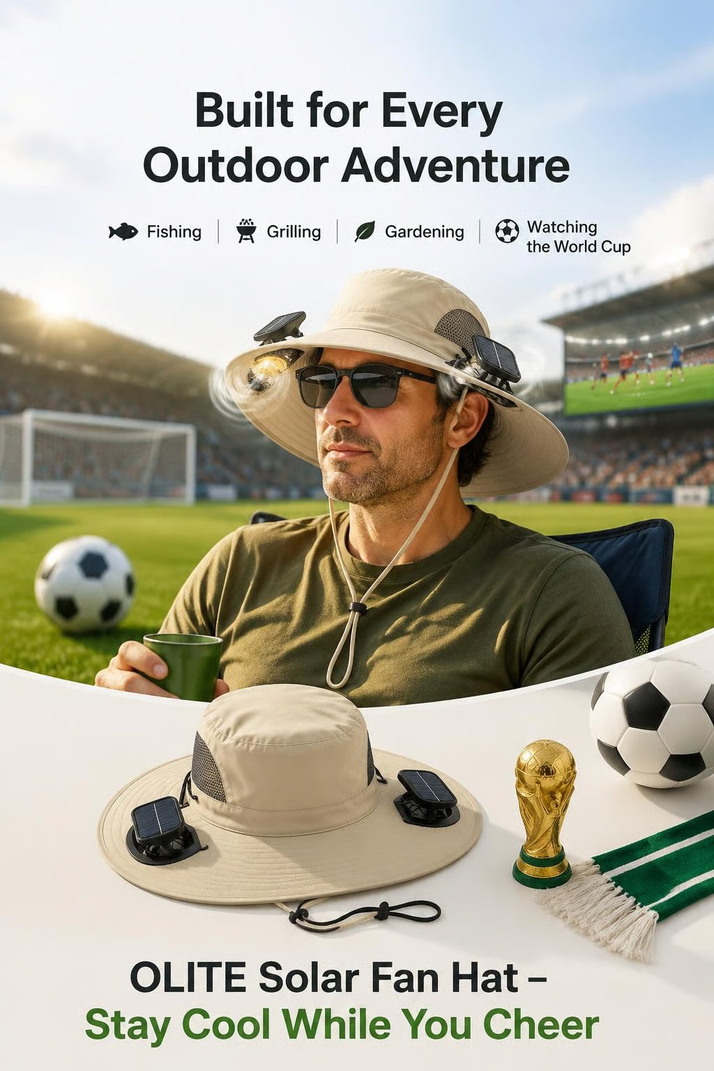 ⚡Hot Sales 49% OFF🔥Solar-Powered Outdoor Cooling Fan Hat – Wide Brim Sun Protection, Dual Fans, 3 Speeds, USB + Solar Charging, Unisex