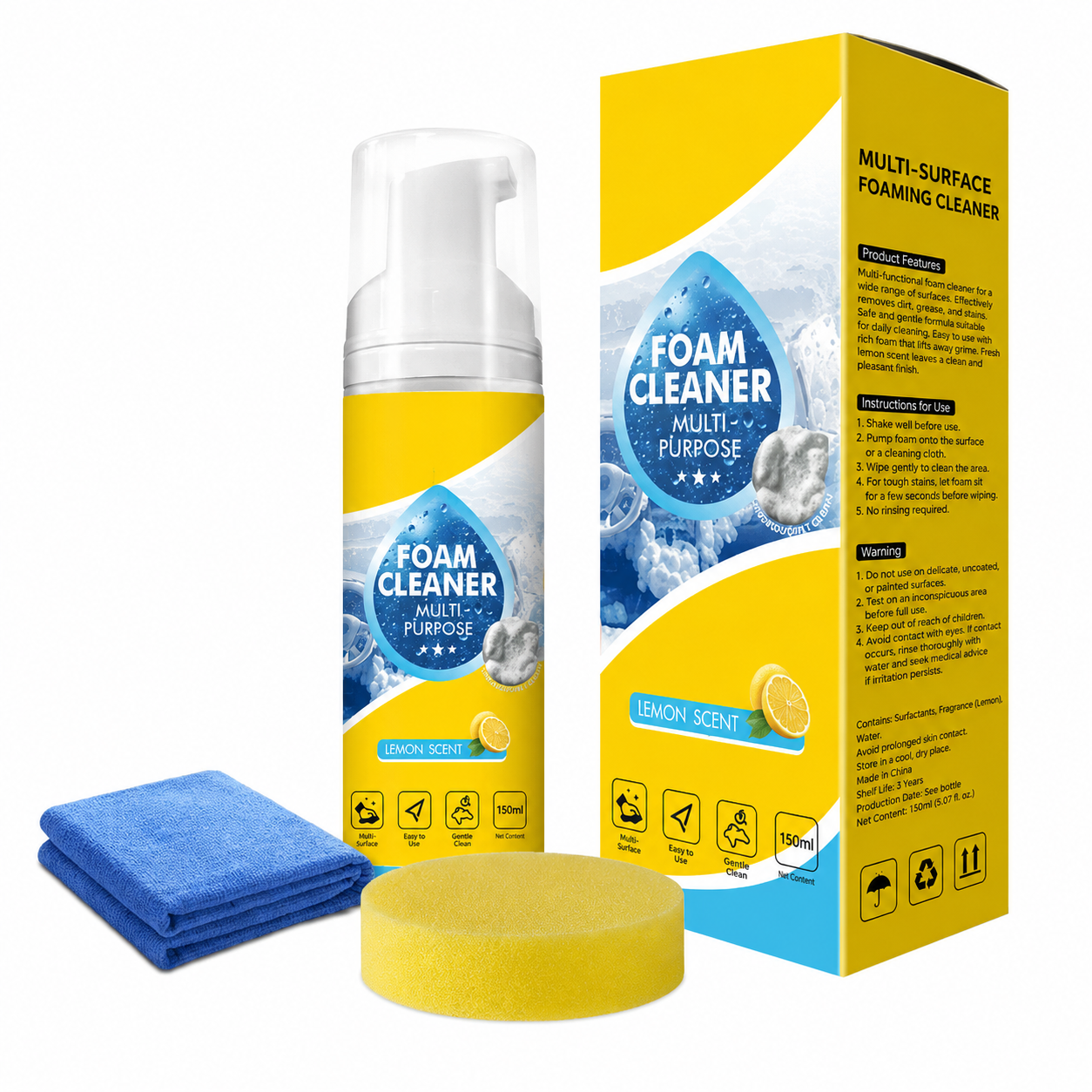 🔥4-in-1 Multi-Enzyme Foam Cleaner – Deep Clean Car, Kitchen, Bathroom & Sofa