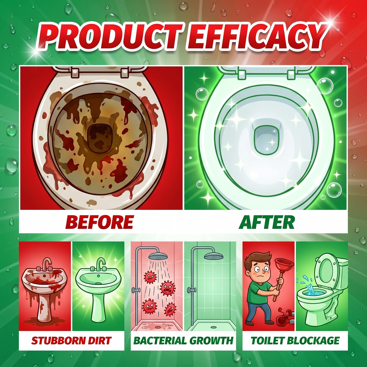 🎉Alcuras🔥Bathroom Cleaner for Tough Toilet & Sink Stains🛁