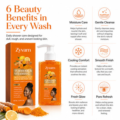 Turmeric & Vitamin C Moisturizing Skin Scrub Shower Gel