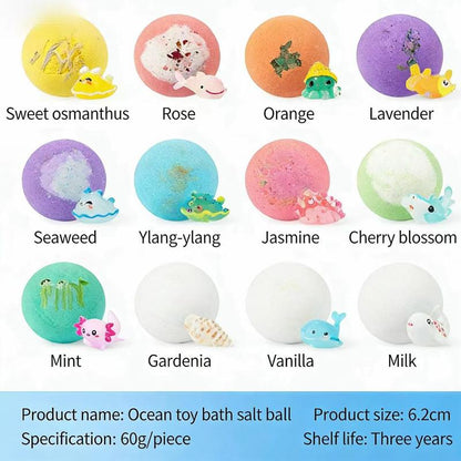 🔥 Natural Bath Bombs for Kids with Mega Bubbles & Surprise Inside🫧12 pcs[1 Box]