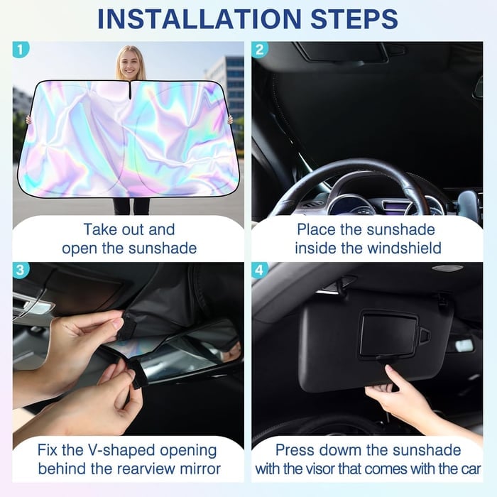 2026 Summer Hot Sale-💥2026 Foldable Anti-UV Windshield Sunshade