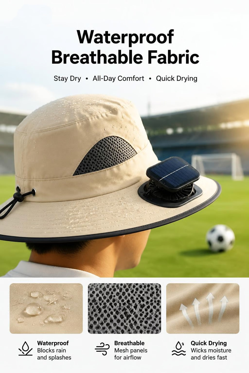 ⚡Hot Sales 49% OFF🔥Solar-Powered Outdoor Cooling Fan Hat – Wide Brim Sun Protection, Dual Fans, 3 Speeds, USB + Solar Charging, Unisex