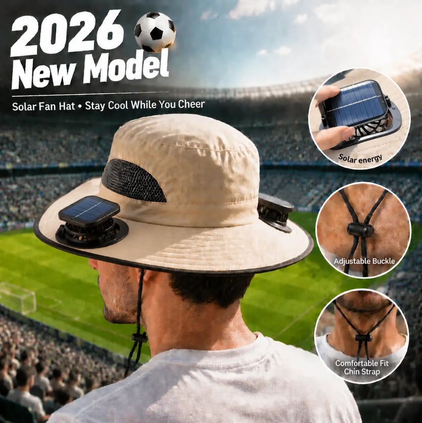 ⚡Hot Sales 49% OFF🔥Solar-Powered Outdoor Cooling Fan Hat – Wide Brim Sun Protection, Dual Fans, 3 Speeds, USB + Solar Charging, Unisex