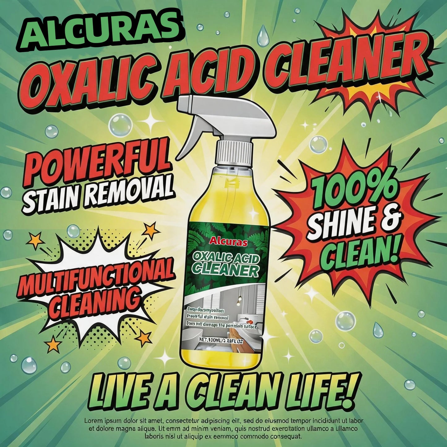 🎉Alcuras🔥Bathroom Cleaner for Tough Toilet & Sink Stains🛁