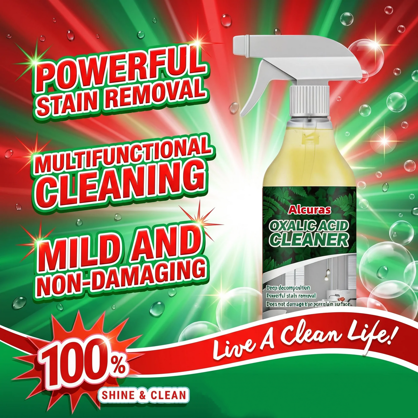 🎉Alcuras🔥Bathroom Cleaner for Tough Toilet & Sink Stains🛁