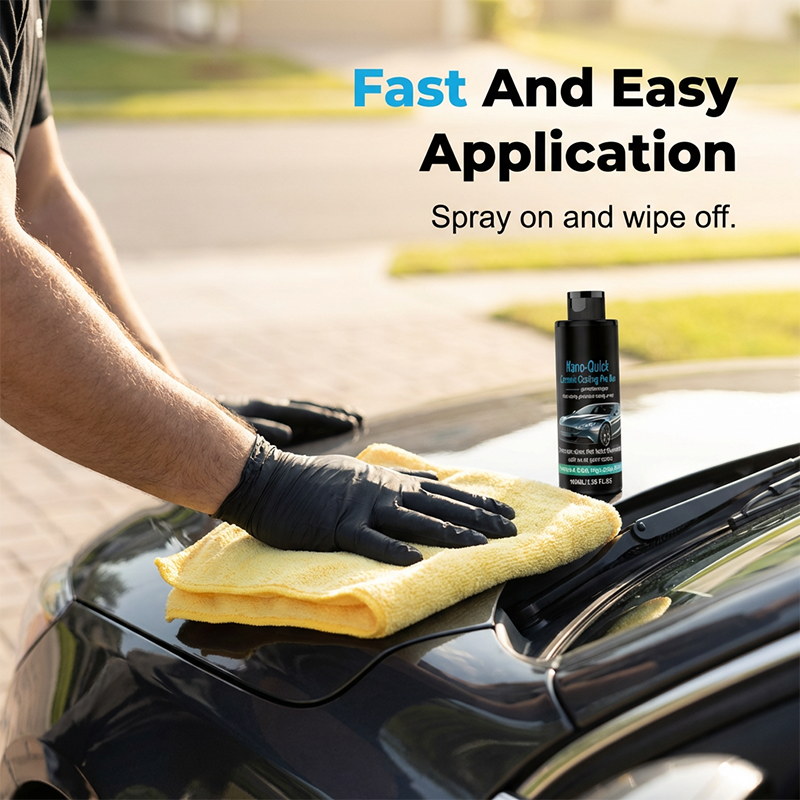 High gloss hydrophobic nanoceramic coating spray
